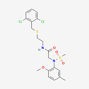molecular formula C20H24Cl2N2O4S2 B4667642 N~1~-{2-[(2,6-dichlorobenzyl)thio]ethyl}-N~2~-(2-methoxy-5-methylphenyl)-N~2~-(methylsulfonyl)glycinamide 