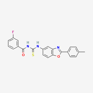3-fluoro-N-({[2-(4-methylphenyl)-1,3-benzoxazol-5-yl]amino}carbonothioyl)benzamide