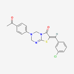 molecular formula C20H16ClN3O2S B4667655 3-(4-acetylphenyl)-7-(3-chlorobenzylidene)-3,4-dihydro-2H-[1,3]thiazolo[3,2-a][1,3,5]triazin-6(7H)-one 