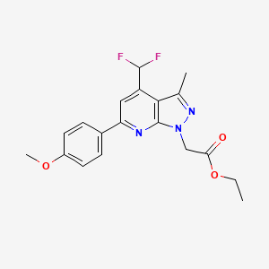 ethyl [4-(difluoromethyl)-6-(4-methoxyphenyl)-3-methyl-1H-pyrazolo[3,4-b]pyridin-1-yl]acetate