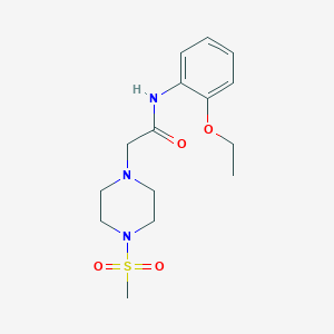 molecular formula C15H23N3O4S B4667662 N-(2-ethoxyphenyl)-2-[4-(methylsulfonyl)-1-piperazinyl]acetamide 