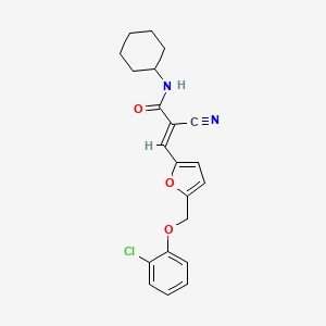 molecular formula C21H21ClN2O3 B4667675 3-{5-[(2-chlorophenoxy)methyl]-2-furyl}-2-cyano-N-cyclohexylacrylamide 