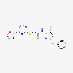 N-(1-benzyl-4-chloro-1H-pyrazol-3-yl)-2-{[4-(2-furyl)-2-pyrimidinyl]thio}acetamide