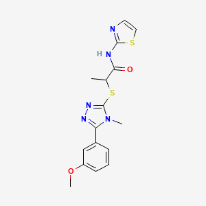 2-{[5-(3-methoxyphenyl)-4-methyl-4H-1,2,4-triazol-3-yl]thio}-N-1,3-thiazol-2-ylpropanamide