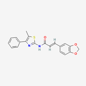 3-(1,3-benzodioxol-5-yl)-N-(5-methyl-4-phenyl-1,3-thiazol-2-yl)acrylamide