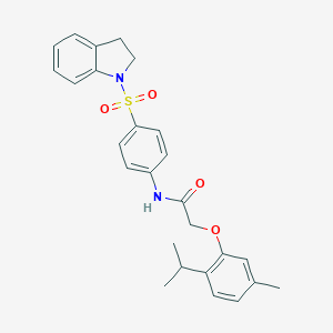 molecular formula C26H28N2O4S B466771 N-[4-(2,3-dihydro-1H-indol-1-ylsulfonyl)phenyl]-2-(2-isopropyl-5-methylphenoxy)acetamide CAS No. 443730-91-4