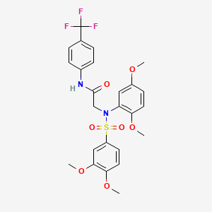 molecular formula C25H25F3N2O7S B4667717 N~2~-(2,5-dimethoxyphenyl)-N~2~-[(3,4-dimethoxyphenyl)sulfonyl]-N~1~-[4-(trifluoromethyl)phenyl]glycinamide 