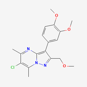 6-chloro-3-(3,4-dimethoxyphenyl)-2-(methoxymethyl)-5,7-dimethylpyrazolo[1,5-a]pyrimidine
