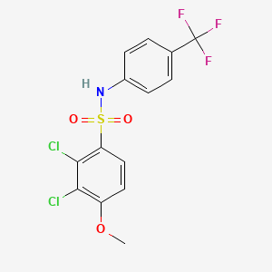 molecular formula C14H10Cl2F3NO3S B4667729 2,3-dichloro-4-methoxy-N-[4-(trifluoromethyl)phenyl]benzenesulfonamide 