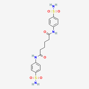 molecular formula C18H22N4O6S2 B4667741 N,N'-bis[4-(aminosulfonyl)phenyl]hexanediamide 