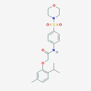 molecular formula C22H28N2O5S B466775 2-(2-isopropyl-5-methylphenoxy)-N-[4-(4-morpholinylsulfonyl)phenyl]acetamide CAS No. 443638-83-3