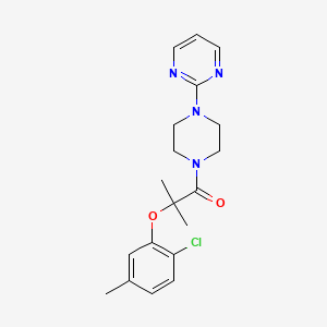 molecular formula C19H23ClN4O2 B4667774 2-{4-[2-(2-chloro-5-methylphenoxy)-2-methylpropanoyl]-1-piperazinyl}pyrimidine 