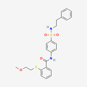 2-[(2-methoxyethyl)thio]-N-(4-{[(2-phenylethyl)amino]sulfonyl}phenyl)benzamide