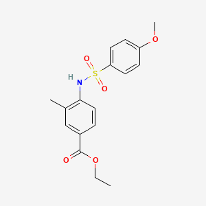 molecular formula C17H19NO5S B4667816 ethyl 4-{[(4-methoxyphenyl)sulfonyl]amino}-3-methylbenzoate 
