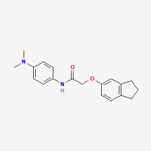 molecular formula C19H22N2O2 B4667820 2-(2,3-dihydro-1H-inden-5-yloxy)-N-[4-(dimethylamino)phenyl]acetamide 