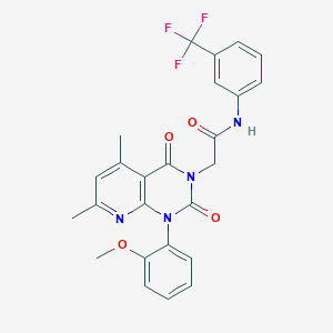 molecular formula C25H21F3N4O4 B4667827 2-[1-(2-methoxyphenyl)-5,7-dimethyl-2,4-dioxo-1,4-dihydropyrido[2,3-d]pyrimidin-3(2H)-yl]-N-[3-(trifluoromethyl)phenyl]acetamide 