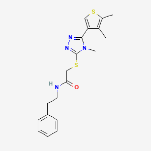 2-{[5-(4,5-dimethyl-3-thienyl)-4-methyl-4H-1,2,4-triazol-3-yl]thio}-N-(2-phenylethyl)acetamide