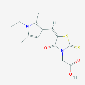 {5-[(1-ethyl-2,5-dimethyl-1H-pyrrol-3-yl)methylene]-4-oxo-2-thioxo-1,3-thiazolidin-3-yl}acetic acid