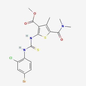 molecular formula C17H17BrClN3O3S2 B4667863 methyl 2-({[(4-bromo-2-chlorophenyl)amino]carbonothioyl}amino)-5-[(dimethylamino)carbonyl]-4-methyl-3-thiophenecarboxylate 