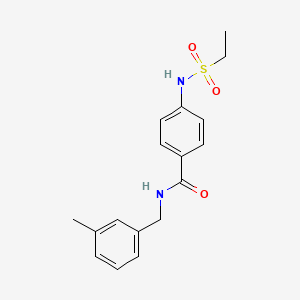 molecular formula C17H20N2O3S B4667865 4-[(ethylsulfonyl)amino]-N-(3-methylbenzyl)benzamide 