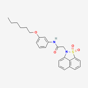 molecular formula C24H26N2O4S B4667868 2-(1,1-dioxido-2H-naphtho[1,8-cd]isothiazol-2-yl)-N-[3-(hexyloxy)phenyl]acetamide 