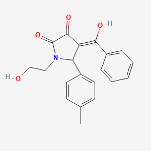 molecular formula C20H19NO4 B4667876 4-benzoyl-3-hydroxy-1-(2-hydroxyethyl)-5-(4-methylphenyl)-1,5-dihydro-2H-pyrrol-2-one 