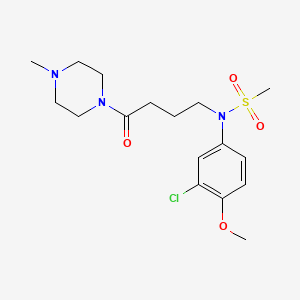 N-(3-chloro-4-methoxyphenyl)-N-[4-(4-methyl-1-piperazinyl)-4-oxobutyl]methanesulfonamide