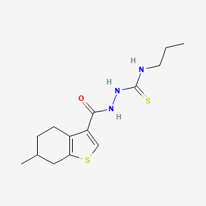 molecular formula C14H21N3OS2 B4667944 2-[(6-methyl-4,5,6,7-tetrahydro-1-benzothien-3-yl)carbonyl]-N-propylhydrazinecarbothioamide 