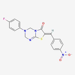 3-(4-fluorophenyl)-7-(4-nitrobenzylidene)-3,4-dihydro-2H-[1,3]thiazolo[3,2-a][1,3,5]triazin-6(7H)-one