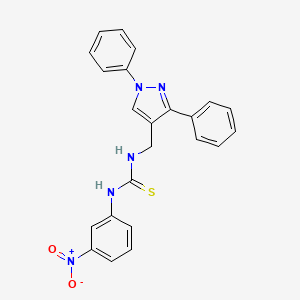 molecular formula C23H19N5O2S B4667960 N-[(1,3-diphenyl-1H-pyrazol-4-yl)methyl]-N'-(3-nitrophenyl)thiourea 