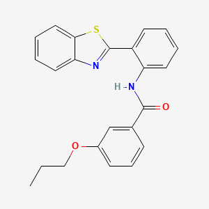 molecular formula C23H20N2O2S B4667972 N-[2-(1,3-benzothiazol-2-yl)phenyl]-3-propoxybenzamide 