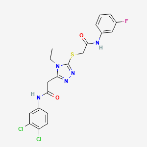 2-[(5-{2-[(3,4-dichlorophenyl)amino]-2-oxoethyl}-4-ethyl-4H-1,2,4-triazol-3-yl)thio]-N-(3-fluorophenyl)acetamide