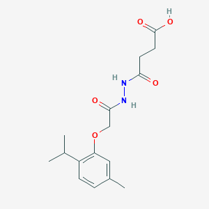 molecular formula C16H22N2O5 B466798 4-{2-[(2-Isopropyl-5-methylphenoxy)acetyl]hydrazino}-4-oxobutanoic acid CAS No. 458526-47-1