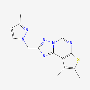 molecular formula C14H14N6S B4667988 8,9-dimethyl-2-[(3-methyl-1H-pyrazol-1-yl)methyl]thieno[3,2-e][1,2,4]triazolo[1,5-c]pyrimidine 