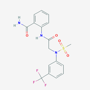 molecular formula C17H16F3N3O4S B4668005 2-({N-(methylsulfonyl)-N-[3-(trifluoromethyl)phenyl]glycyl}amino)benzamide 