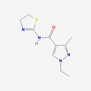 molecular formula C10H14N4OS B4668024 N-(4,5-dihydro-1,3-thiazol-2-yl)-1-ethyl-3-methyl-1H-pyrazole-4-carboxamide 