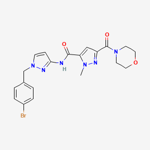 molecular formula C20H21BrN6O3 B4668044 N-[1-(4-bromobenzyl)-1H-pyrazol-3-yl]-1-methyl-3-(4-morpholinylcarbonyl)-1H-pyrazole-5-carboxamide 