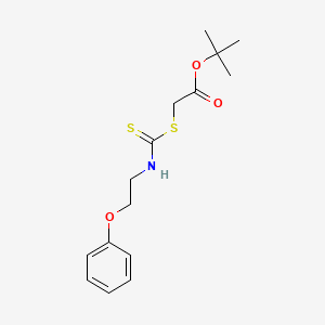 molecular formula C15H21NO3S2 B4668048 tert-butyl ({[(2-phenoxyethyl)amino]carbonothioyl}thio)acetate 