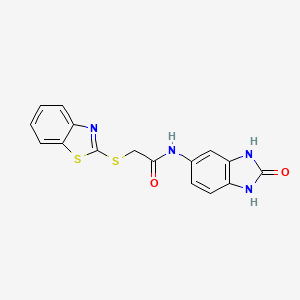 molecular formula C16H12N4O2S2 B4668057 2-(1,3-benzothiazol-2-ylthio)-N-(2-oxo-2,3-dihydro-1H-benzimidazol-5-yl)acetamide 