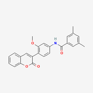 molecular formula C25H21NO4 B4668064 N-[3-methoxy-4-(2-oxo-2H-chromen-3-yl)phenyl]-3,5-dimethylbenzamide 