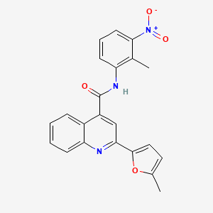 molecular formula C22H17N3O4 B4668077 2-(5-methyl-2-furyl)-N-(2-methyl-3-nitrophenyl)-4-quinolinecarboxamide 