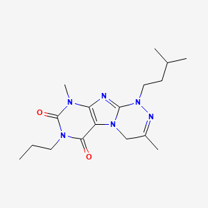 molecular formula C17H26N6O2 B4668085 3,9-dimethyl-1-(3-methylbutyl)-7-propyl-1,4-dihydro[1,2,4]triazino[3,4-f]purine-6,8(7H,9H)-dione 