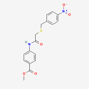 molecular formula C17H16N2O5S B4668091 methyl 4-({[(4-nitrobenzyl)thio]acetyl}amino)benzoate 