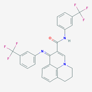 molecular formula C27H19F6N3O B4668107 N-[3-(trifluoromethyl)phenyl]-1-{[3-(trifluoromethyl)phenyl]imino}-6,7-dihydro-1H,5H-pyrido[3,2,1-ij]quinoline-2-carboxamide 