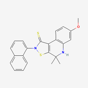 molecular formula C23H20N2OS2 B4668116 7-methoxy-4,4-dimethyl-2-(1-naphthyl)-4,5-dihydroisothiazolo[5,4-c]quinoline-1(2H)-thione 