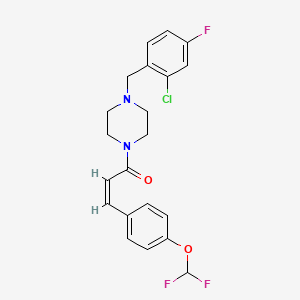 molecular formula C21H20ClF3N2O2 B4668128 1-(2-chloro-4-fluorobenzyl)-4-{3-[4-(difluoromethoxy)phenyl]acryloyl}piperazine 