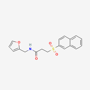 molecular formula C18H17NO4S B4668140 N-(2-furylmethyl)-3-(2-naphthylsulfonyl)propanamide 