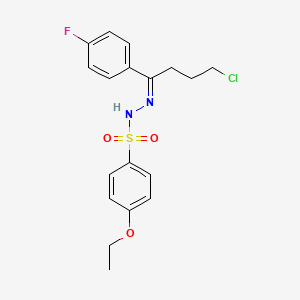 molecular formula C18H20ClFN2O3S B4668150 N'-[4-chloro-1-(4-fluorophenyl)butylidene]-4-ethoxybenzenesulfonohydrazide 