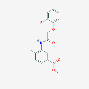 molecular formula C18H18FNO4 B4668166 ethyl 3-{[(2-fluorophenoxy)acetyl]amino}-4-methylbenzoate 