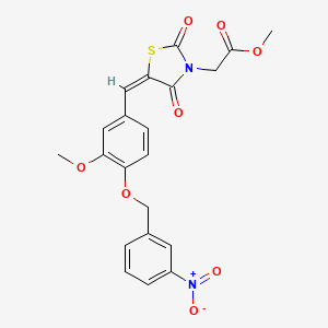 molecular formula C21H18N2O8S B4668185 methyl (5-{3-methoxy-4-[(3-nitrobenzyl)oxy]benzylidene}-2,4-dioxo-1,3-thiazolidin-3-yl)acetate 